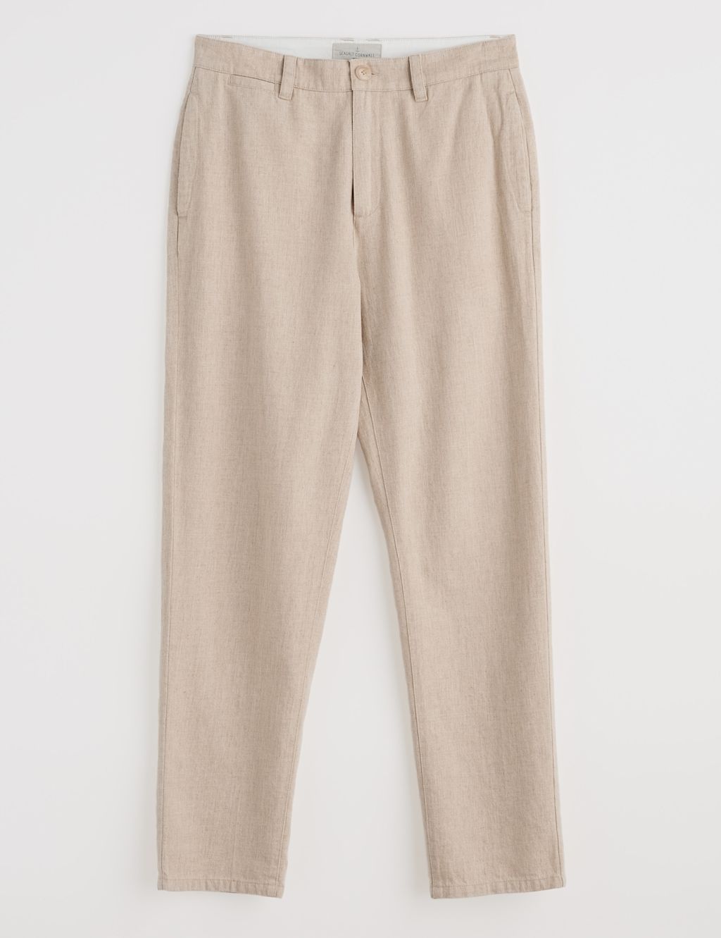 Seasalt Cornwall Slim Fit Linen Blend Trousers - 34 - Natural, Natural