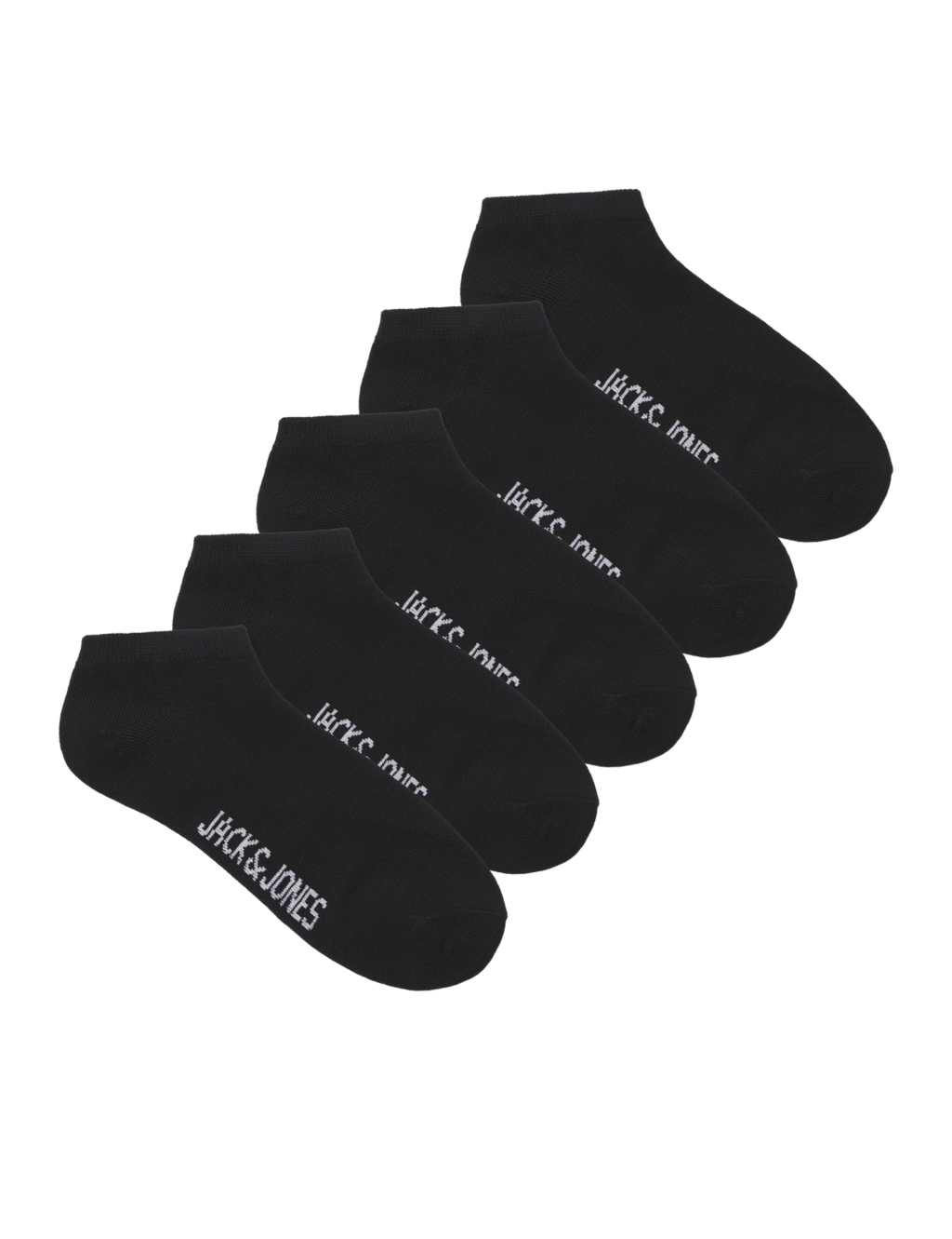 JACK & JONES JUNIOR 5pk Cotton Rich Ankle Socks - 1-4 - Black, Black
