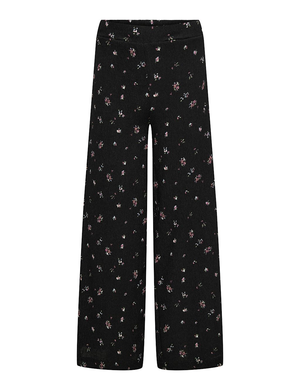Kids Only Floral Wide Leg Trousers (8-14 Yrs) - 10y - Black Mix, Black Mix