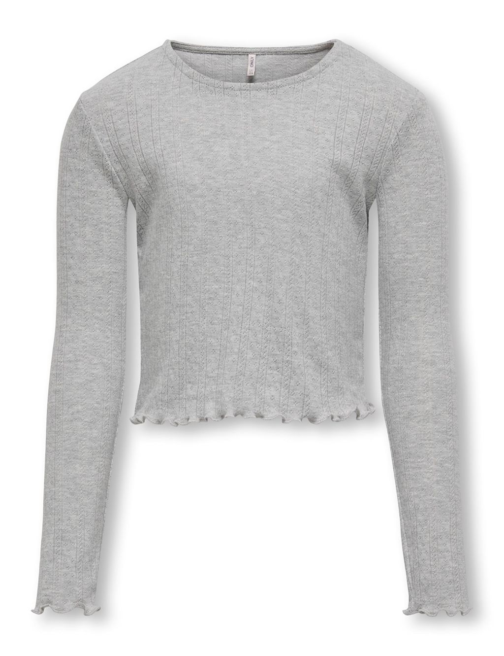 Kids Only Pure Cotton Textured Top (7-14 Yrs) - 11-12 - Grey, Grey