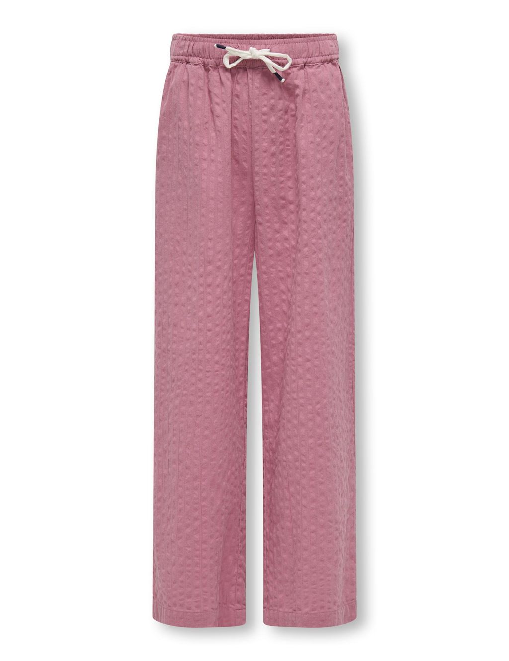 Kids Only Pure Cotton Textured Trousers (8-14 Yrs) - 12y - Pink, Pink