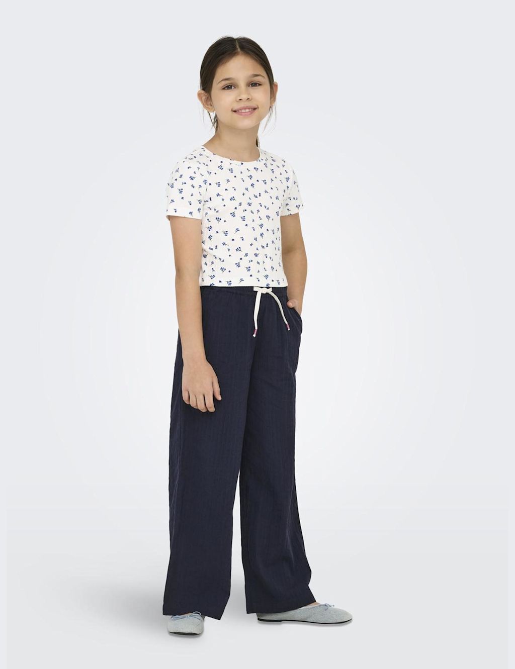 Kids Only Pure Cotton Textured Trousers (8-14 Yrs) - 12y - Navy, Navy