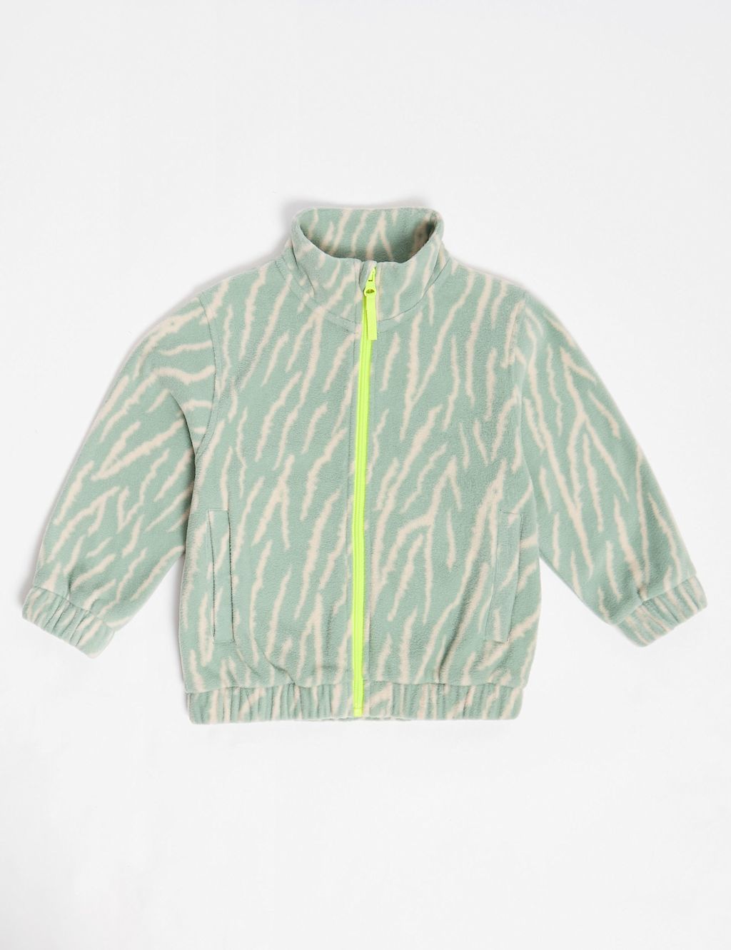 GEN Fleece Tiger Print Hooded Jacket (2-8 Yrs) - 2-3 Y - Green Mix, Green Mix