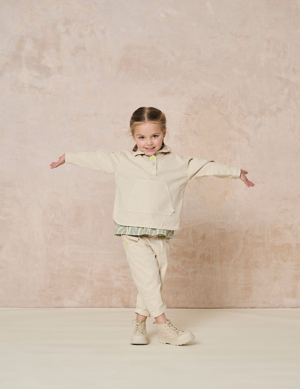 GEN Pure Cotton Trousers (2-8 Yrs) - 2-3 Y - Stone, Stone