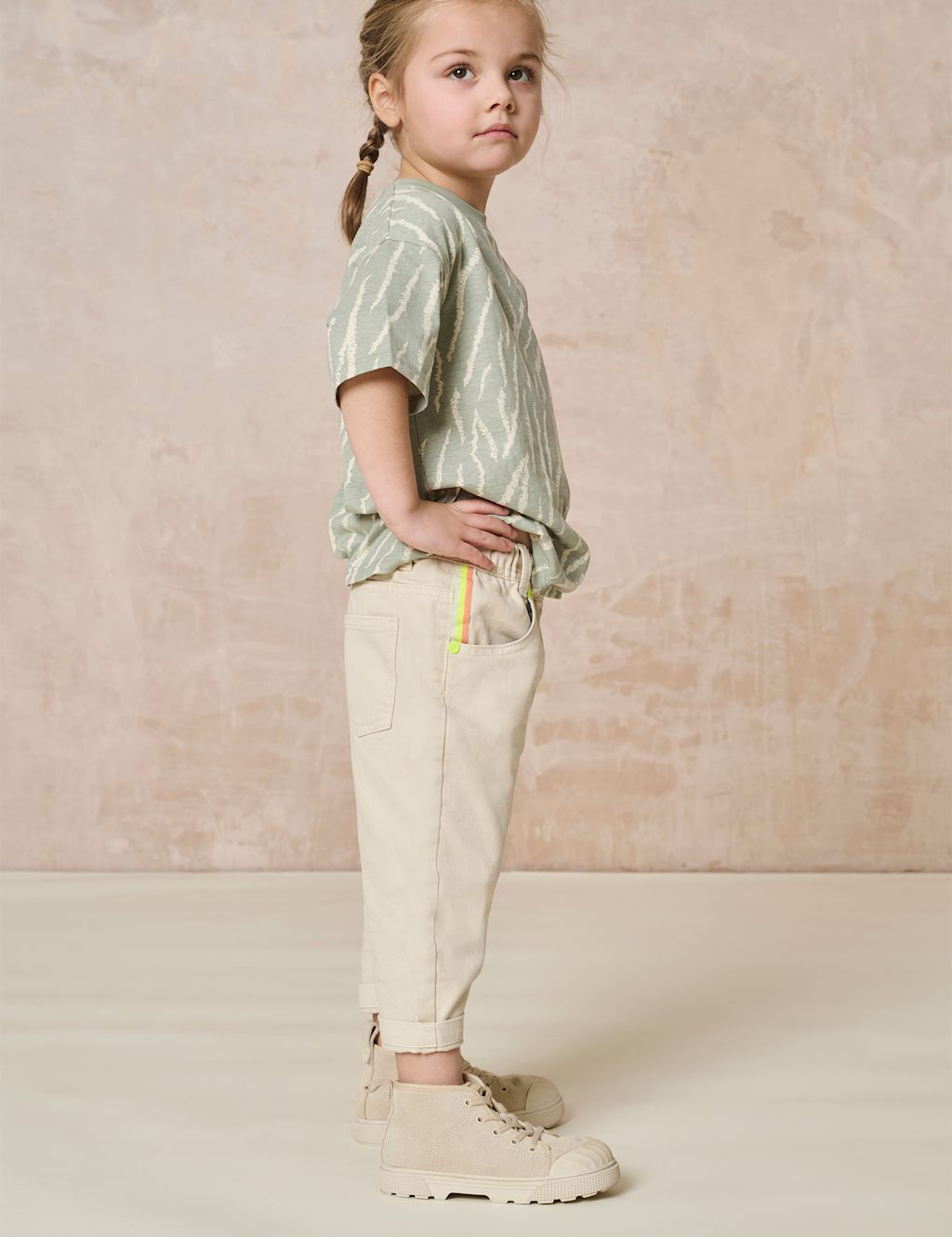 GEN Pure Cotton Printed Oversized T-Shirt (2-8 Yrs) - 4-5 Y - Green Mix, Green Mix