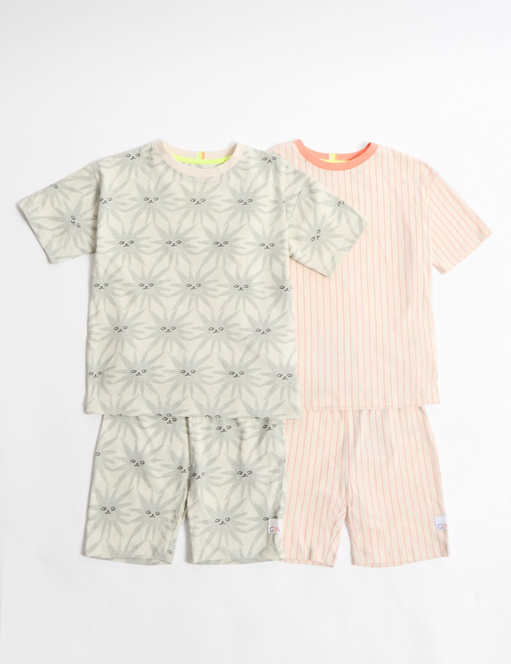 GEN 2 Pack Pure Cotton Sun & Striped Pyjama Sets (2-8 Yrs) - 2-3 Y - Multi, Multi