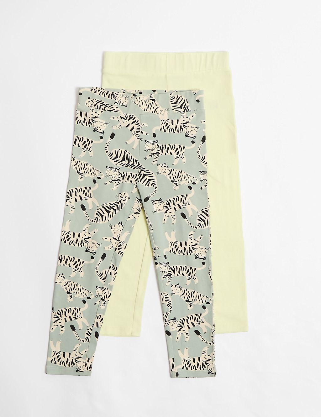 GEN 2 Pack Cotton Rich Tiger Print Leggings (2-8 Yrs) - 2-3 Y - Green Mix, Green Mix