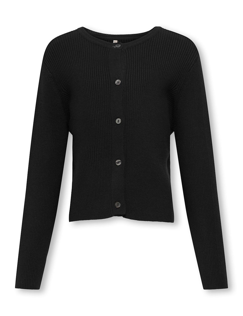 Kids Only Knitted Ribbed Cardigan (7-14 Yrs) - 11-12 - Black, Black