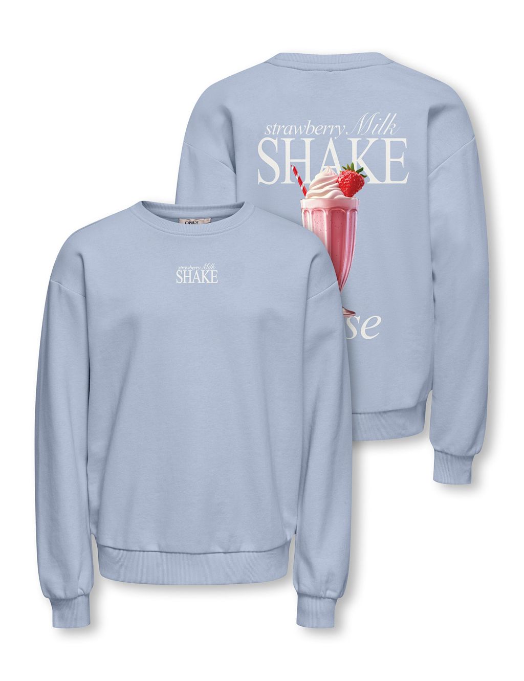 Kids Only Cotton Rich Milkshake Sweatshirt (7-14 Yrs) - 9-10 Years - Blue Mix, Blue Mix
