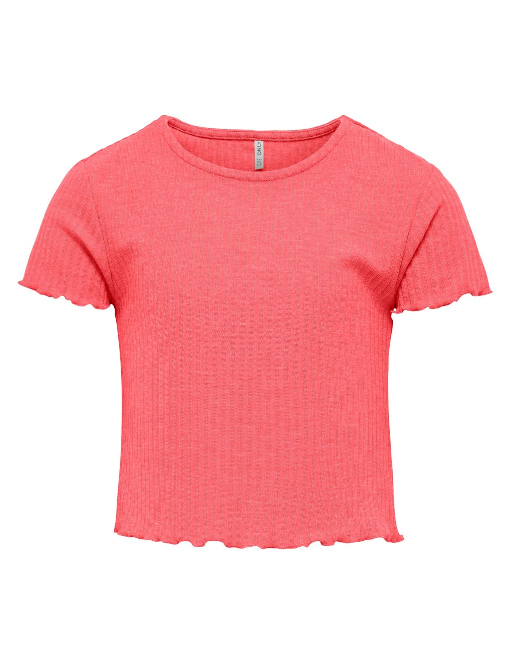 Kids Only Textured Cropped T-Shirt (7-14 Yrs) - 11-12 Years - Coral, Coral