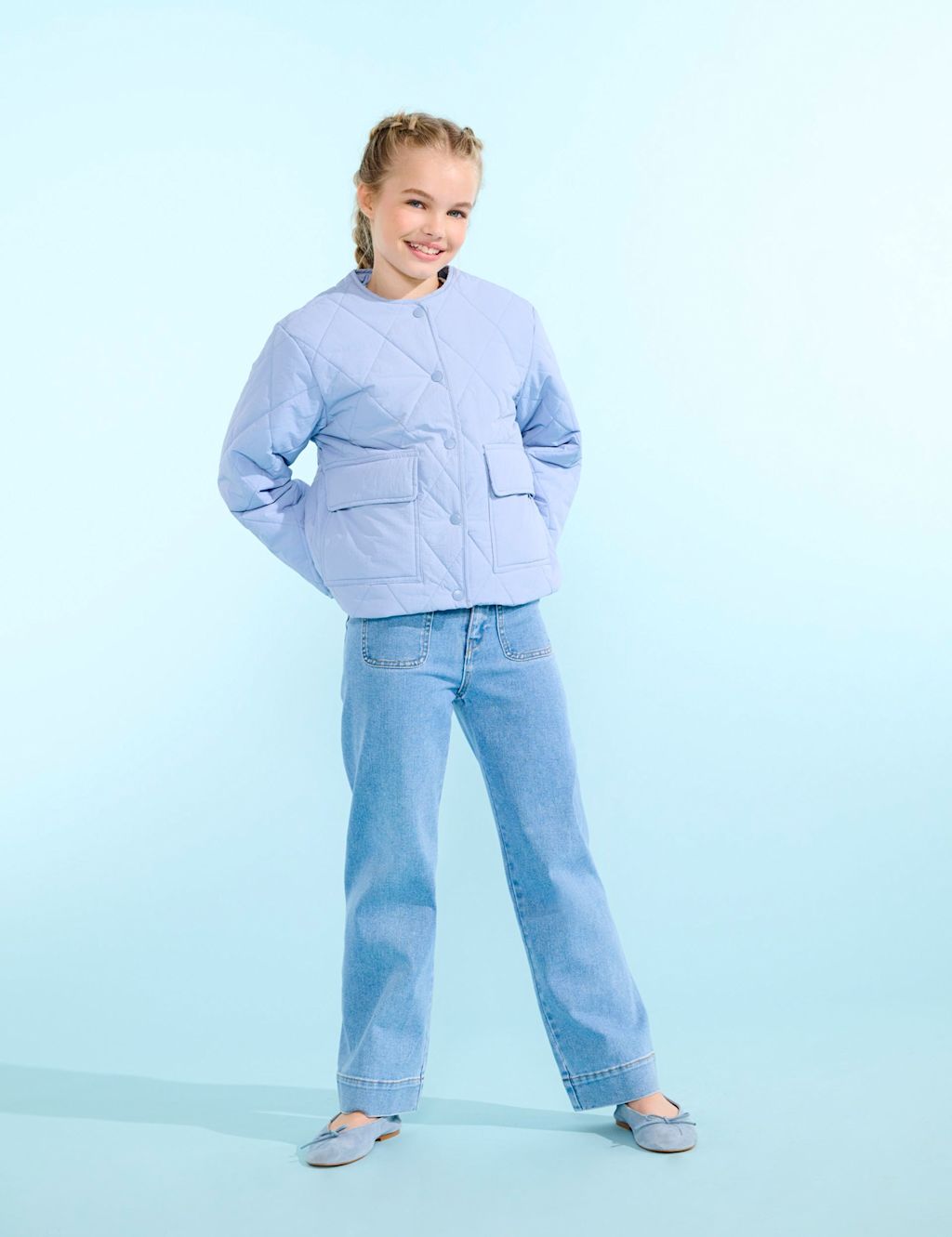 Kids Only Quilted Jacket (8-14 Yrs) - 13 Years - Light Blue, Light Blue