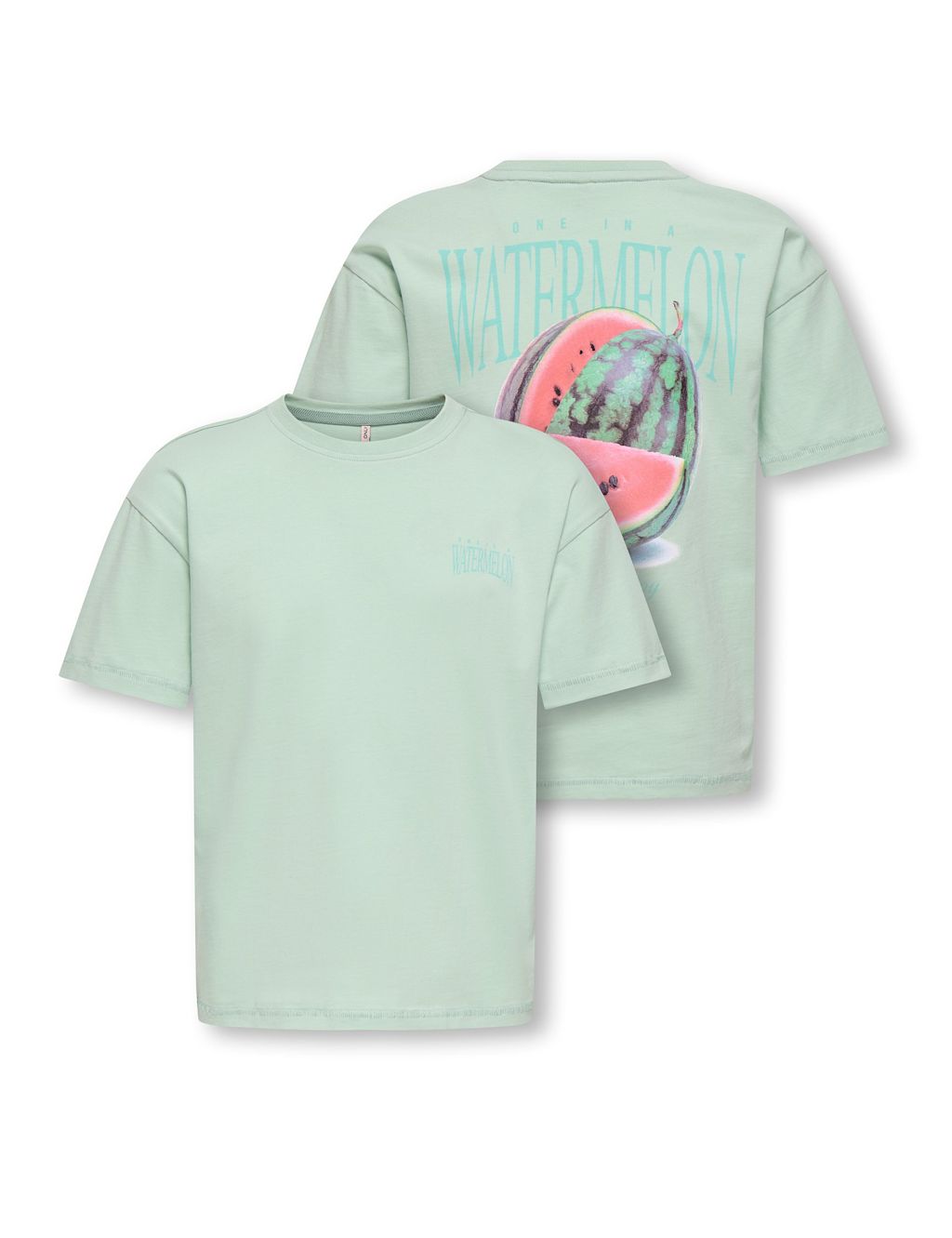 Kids Only Pure Cotton Watermelon Graphic T-Shirt (7-14 Yrs) - 13-14 Years - Aqua, Aqua
