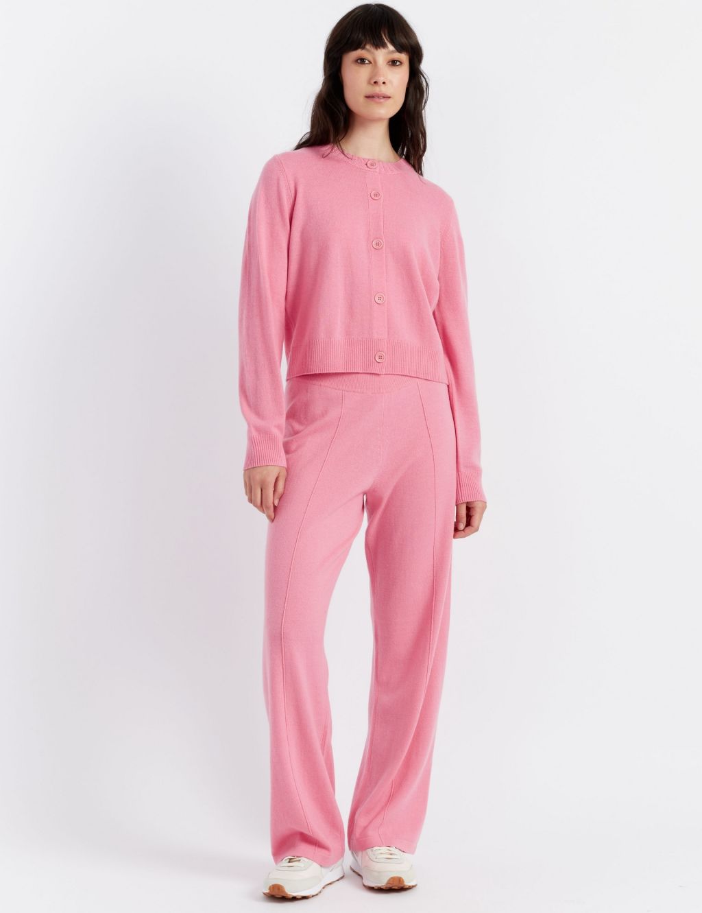 Chinti & Parker Wool Rich Wide Leg Relaxed Joggers with Cashmere - Extra Small - Flamingo, Flamingo
