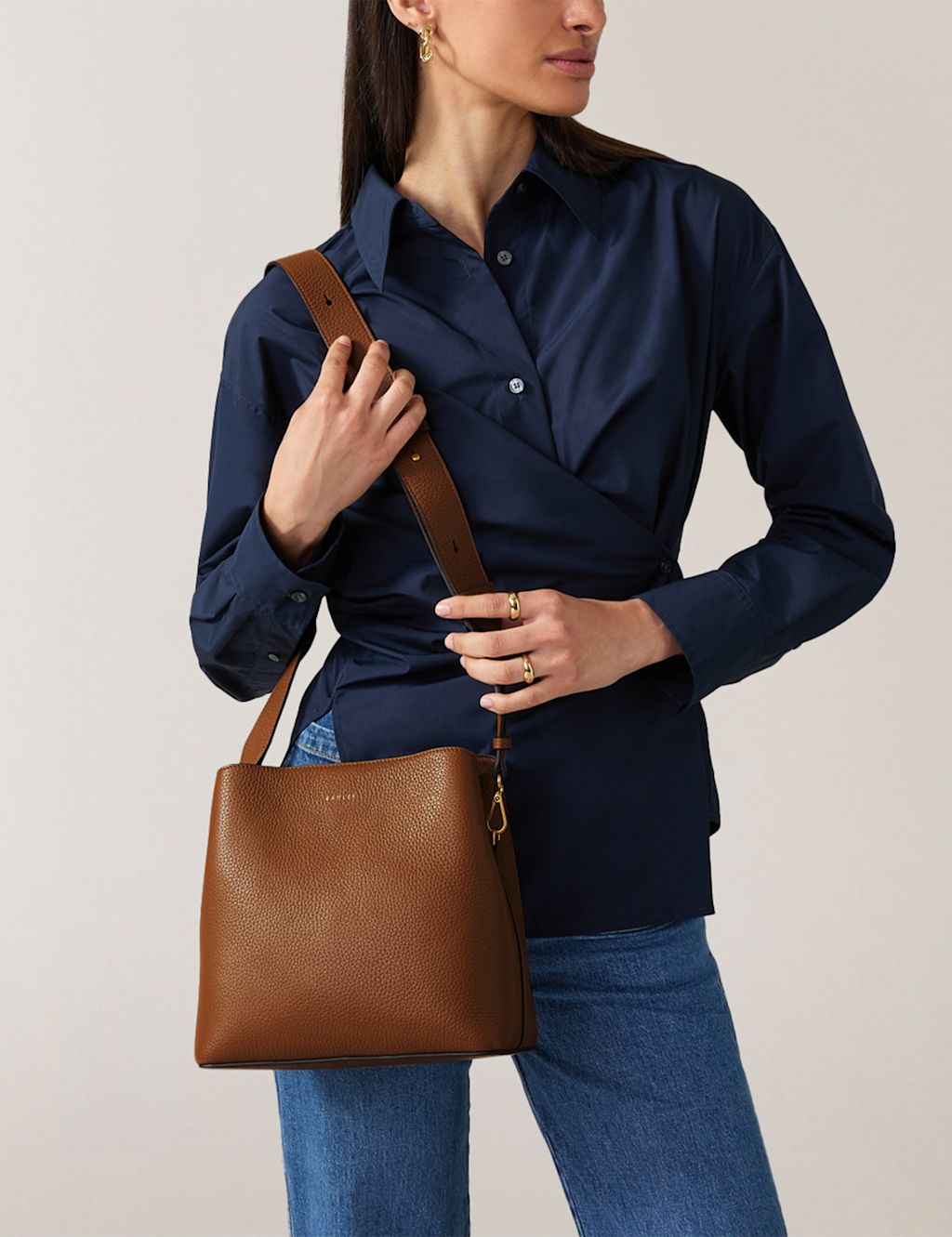 Radley Dukes Place Icon Leather Cross Body Bag - 1SIZE - Tan, Tan