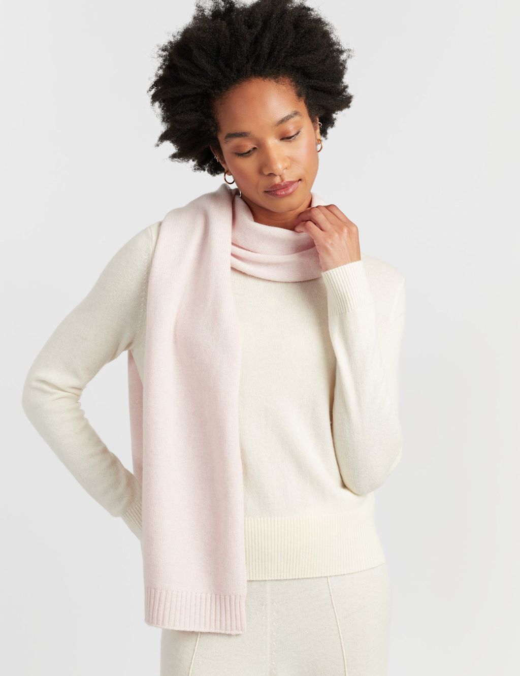 Chinti & Parker Wool Rich With Cashmere Knitted Scarf - 1SIZE - Pink, Pink