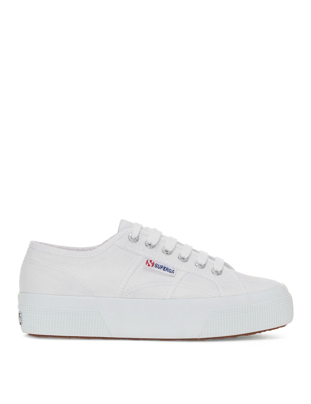 Superga 2740 Platform Canvas Lace Up Trainers - 4.5 - White, White