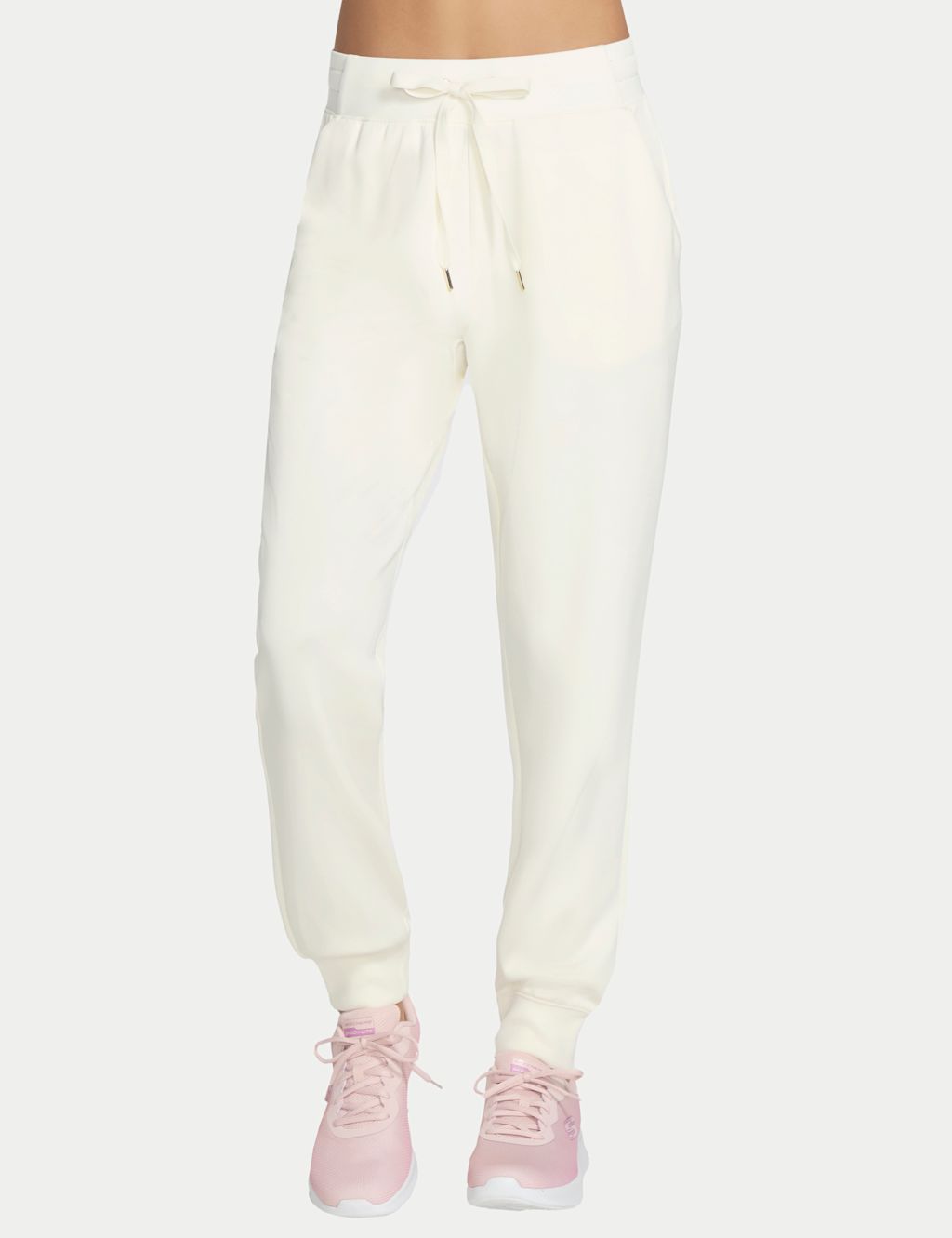 Skechers Skechluxe Elevate Drawstring Cuffed Joggers - M - Natural, Natural