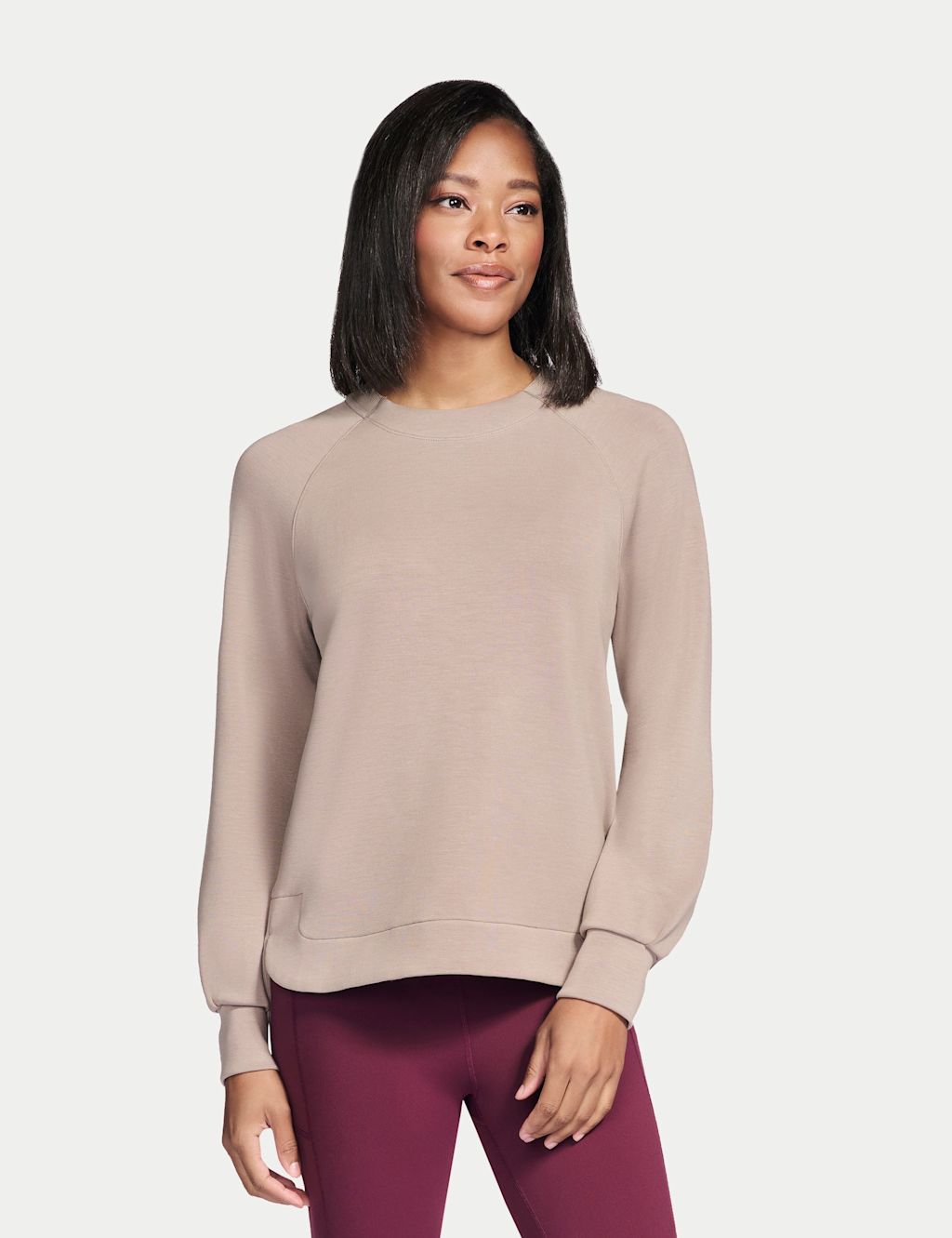 Skechers Crew Neck Sweat-shirt - L - Taupe, Taupe