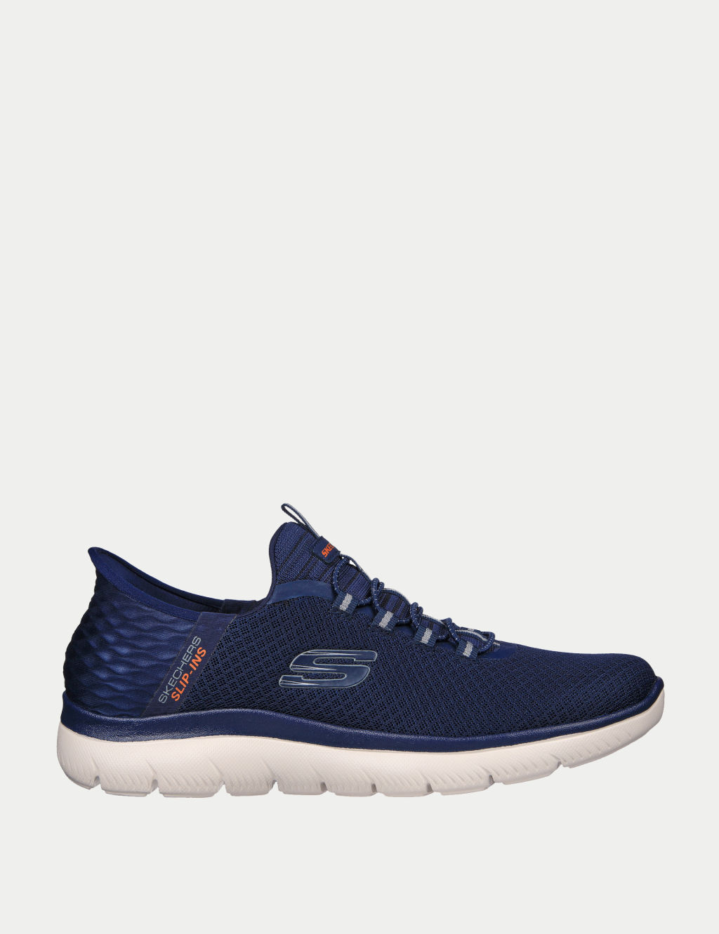 Skechers Wide Fit Summits High Range Slip-ins Trainers - 8 - Navy, Navy