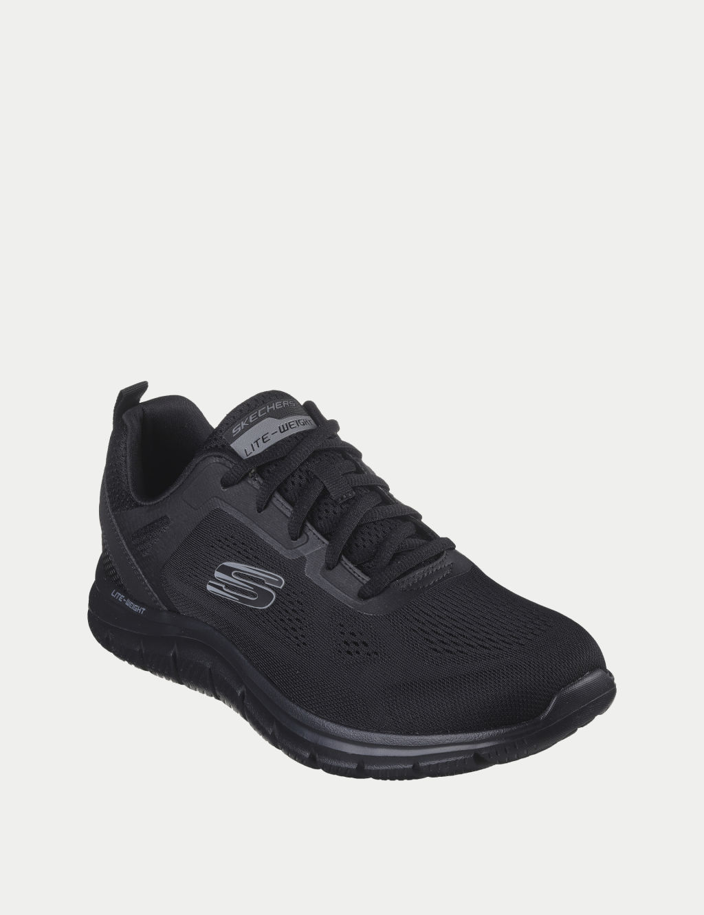 Skechers Track Broader Lace Up Trainers - 10 - Black, Black