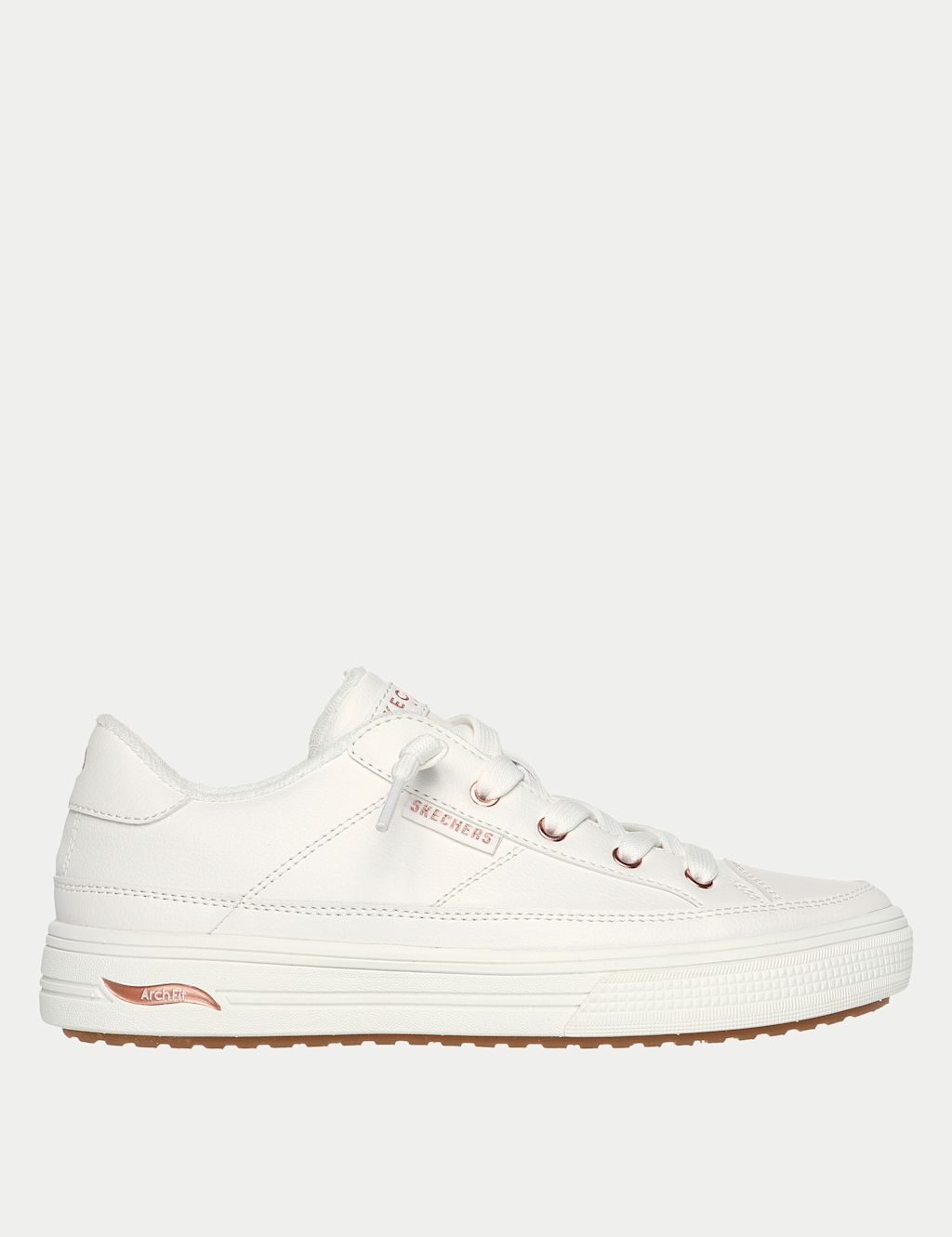 Skechers Wide Fit Arcade Slip On Trainers - 3 - White Mix, White Mix