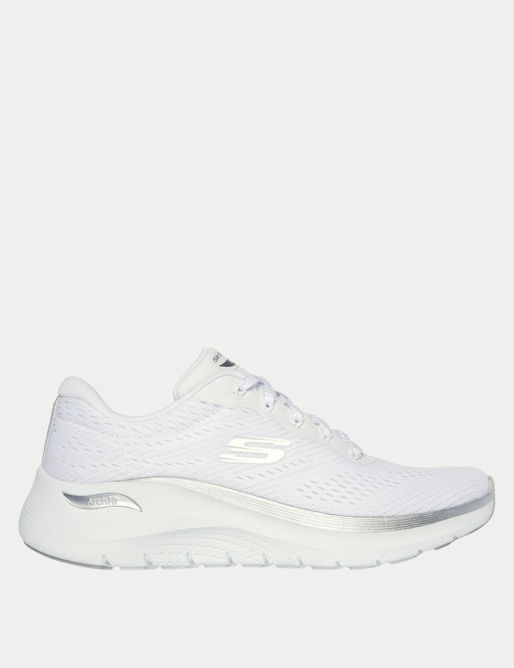 Skechers Arch Wide Fit 2.0 Glow The Distance Trainers - 3 - White, White