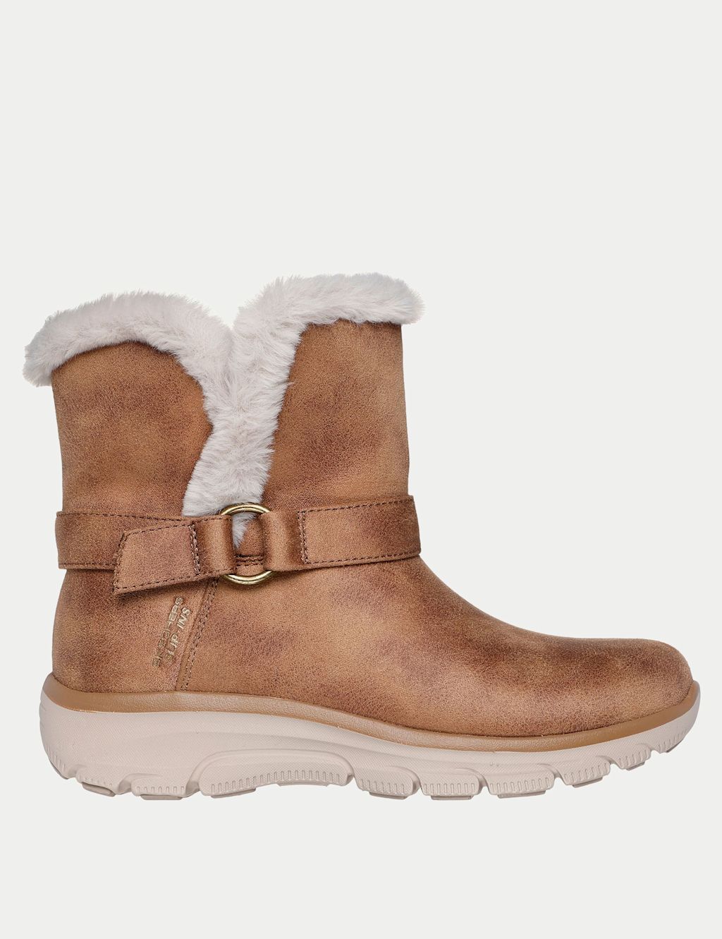 Skechers Easy Going Dreamers Move Flat Ankle Boots - 4 - Light Brown, Light Brown