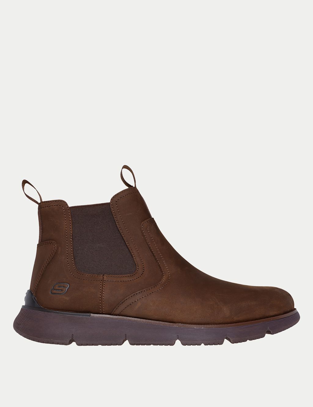 Skechers Augustino Chelsea Boots - 7 - Dark Brown, Dark Brown