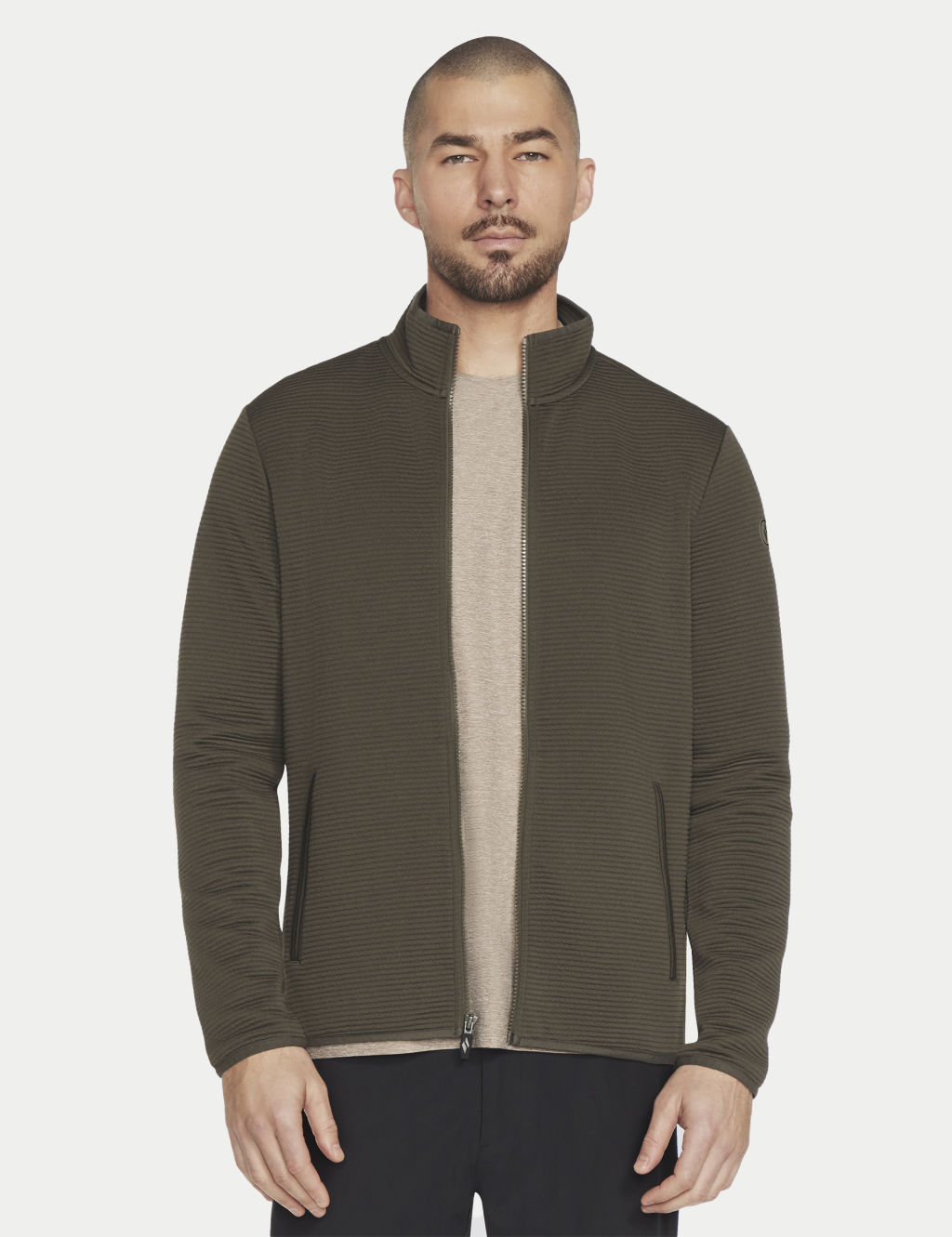 Skechers The Hoodless Hoodie Ottoman Jacket - Dark Khaki, Dark Khaki