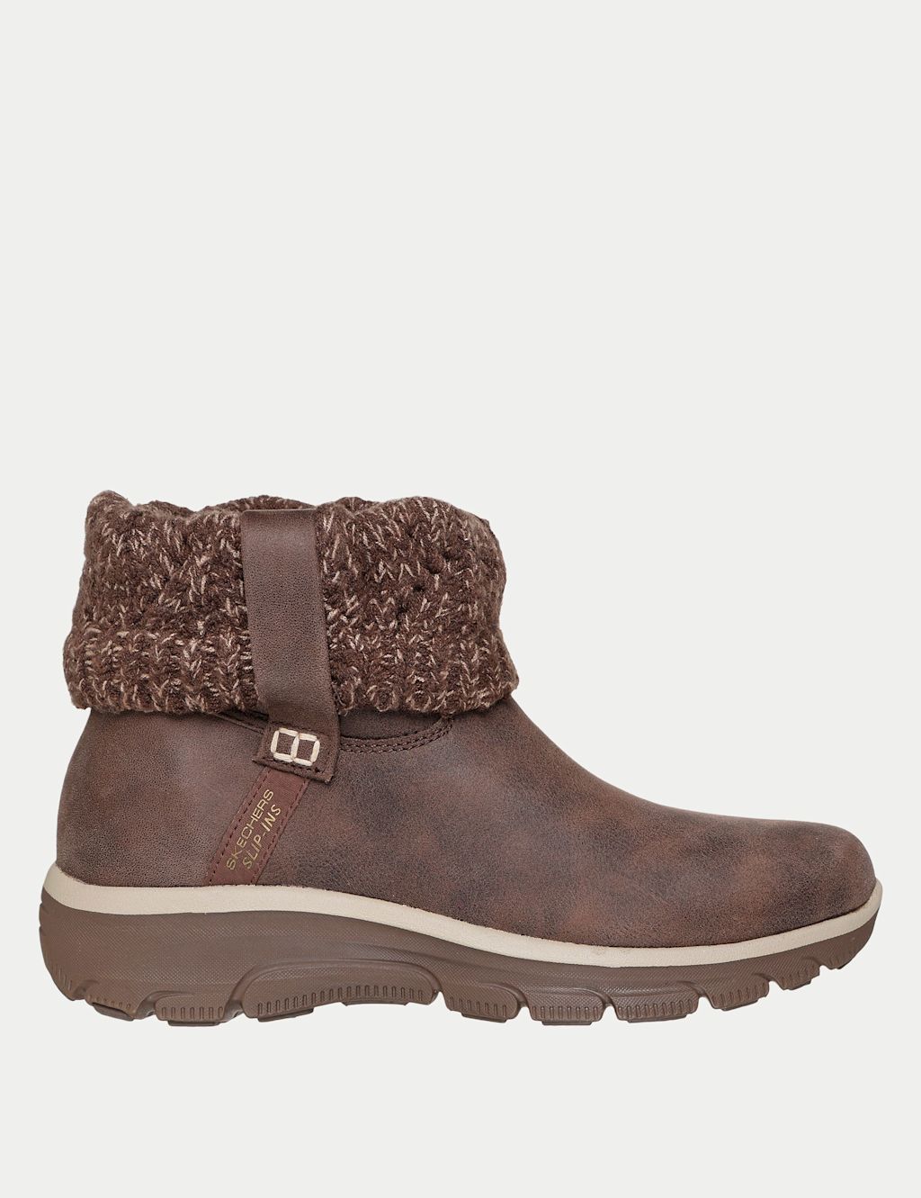 Skechers Easy Going Cozy Weather Faux Leather Ankle Boots - 3 - Chocolate, Chocolate