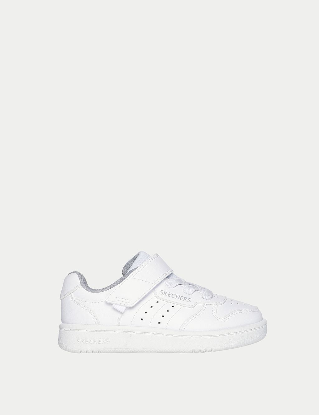 Skechers Quick Street Riptape Trainers (4 - 9 Small) - 4S - White, White