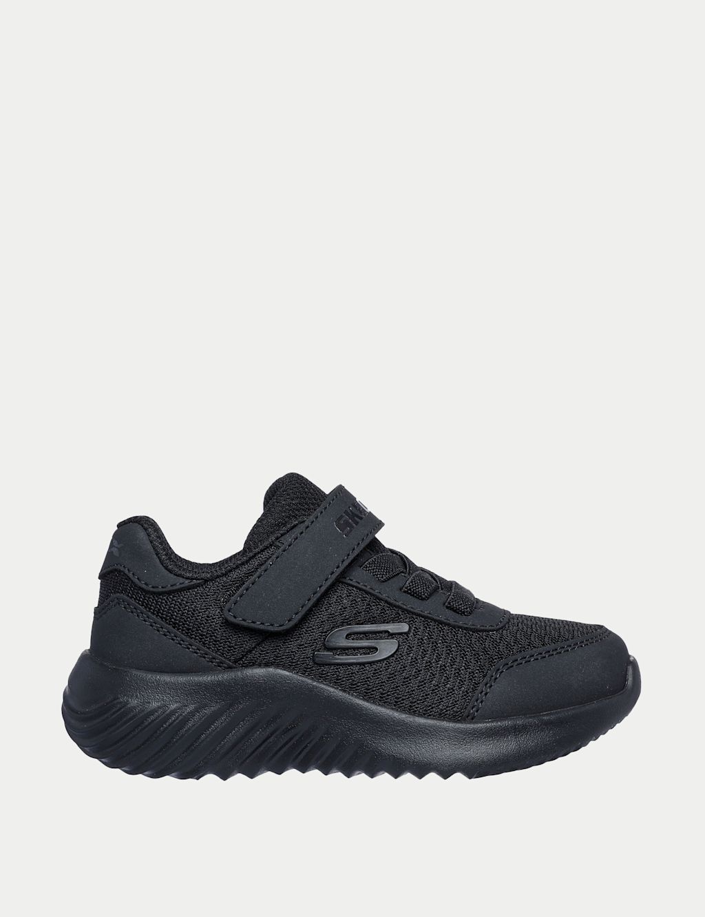 Skechers Kids Bounder Trezic Riptape Trainers (4 Small - 9 Small) - 4S - Black, Black