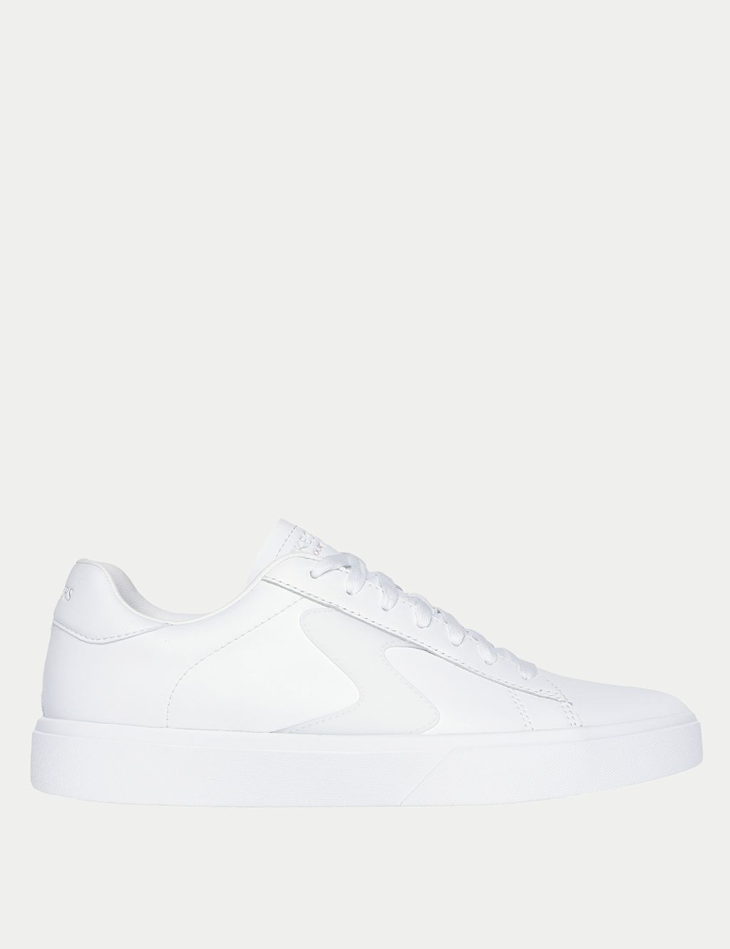 Skechers Leather Look Lace Up Trainers - 10 - White, White