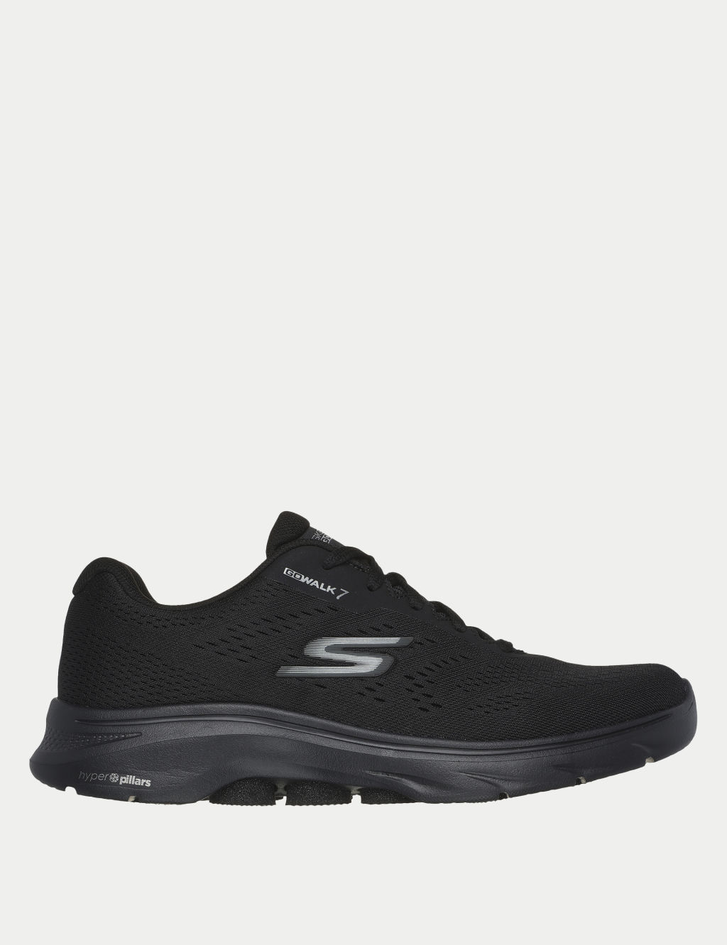 Skechers Wide Fit Lace Up Trainers - 11 - Black Mix, Black Mix