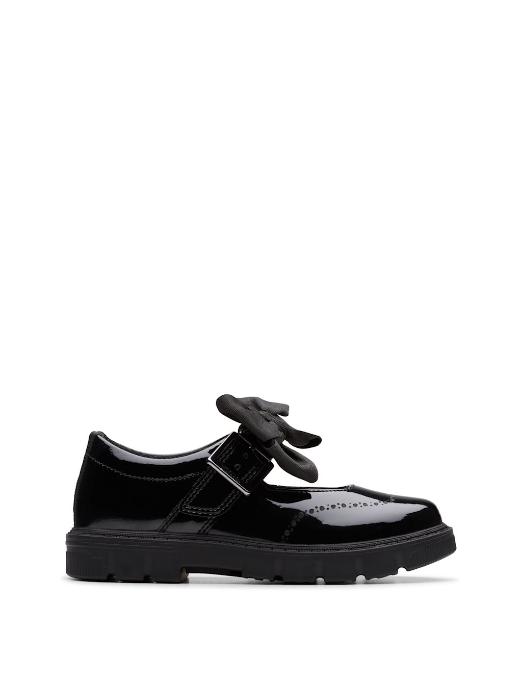 Clarks Kids Patent Leather School Shoes (10&frac12; Small - 2 Large) - 1 - Black, Black