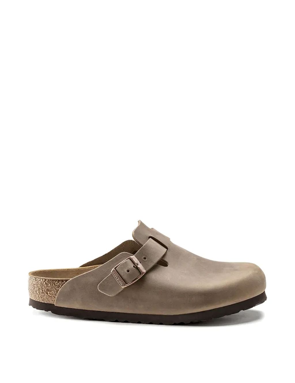 Birkenstock Boston Leather Buckle Flat Footbed Clogs - 10&frac12; - Tan, Tan