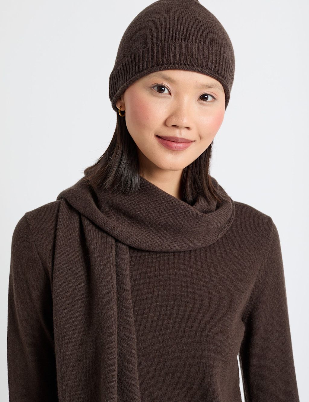 Chinti & Parker Wool Beanie Hat with Cashmere - 1SIZE - Brown, Brown