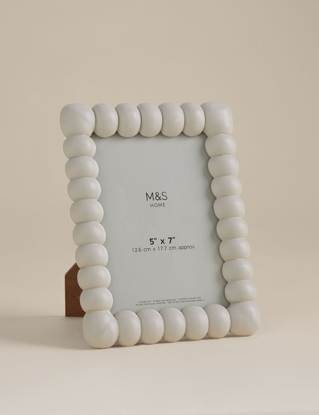 M&S Bobbin Photo Frame 5x7 inch - White, White