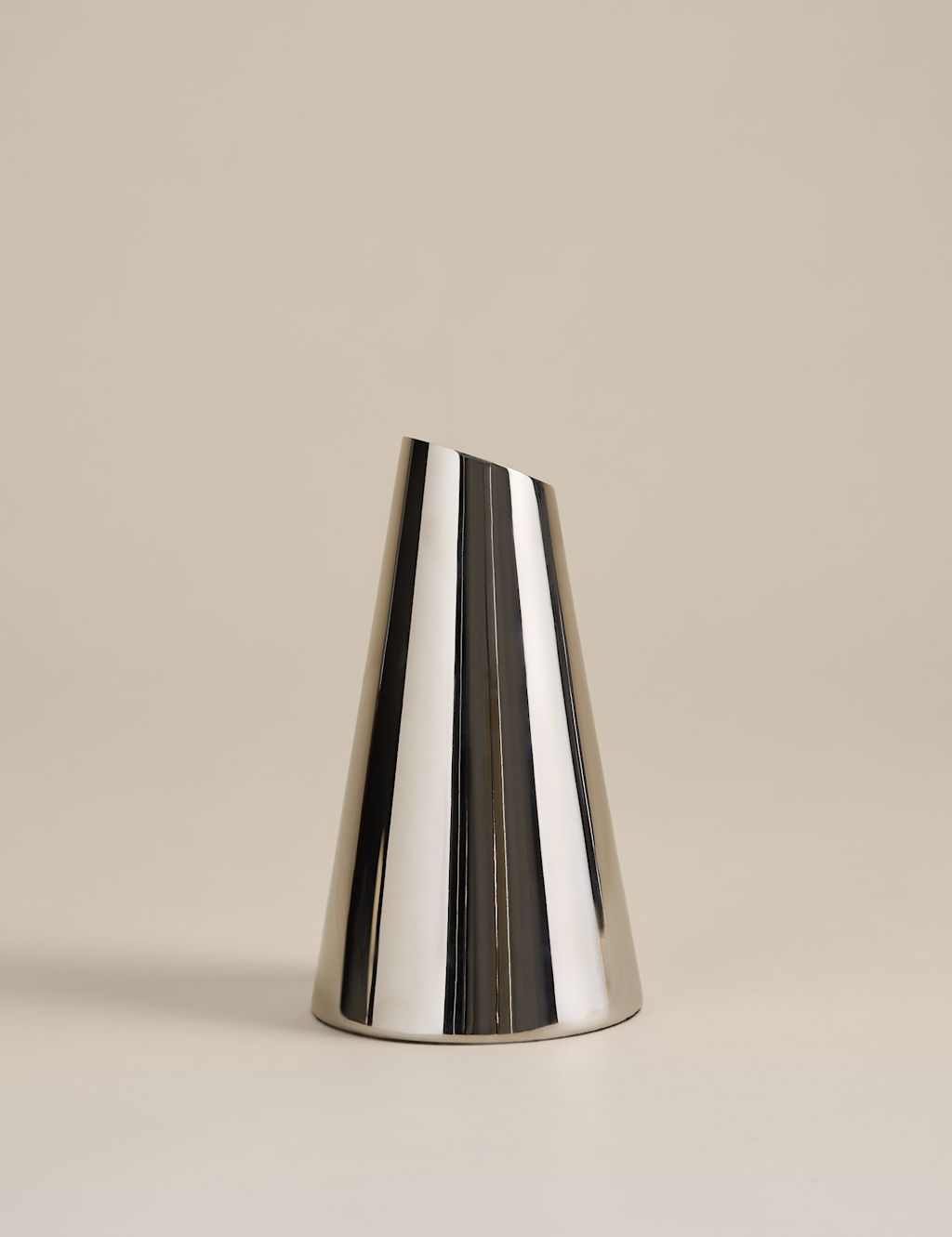 M&S Small Chrome Vase, Chrome