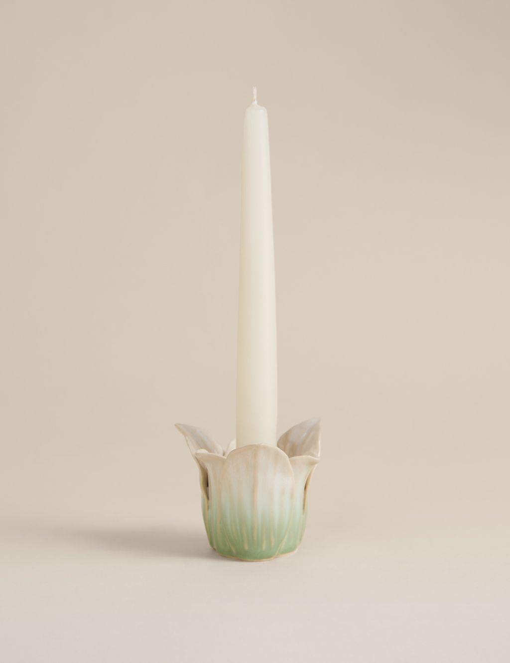 M&S Handkerchief Petal Ceramic Candle Holder - Multi, Multi