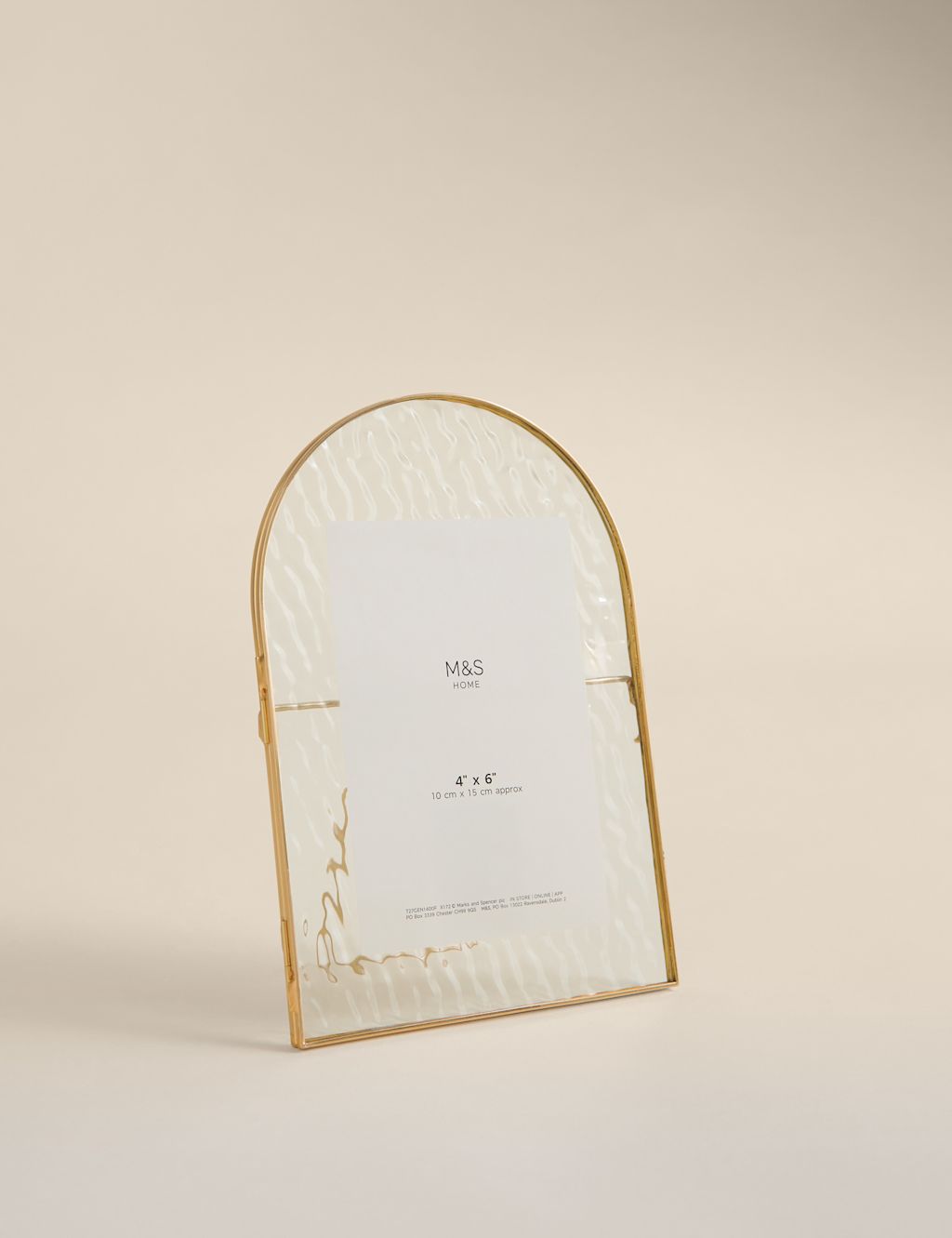 M&S Arch Mottled Photo Frame 4x6 inch - Gold, Gold