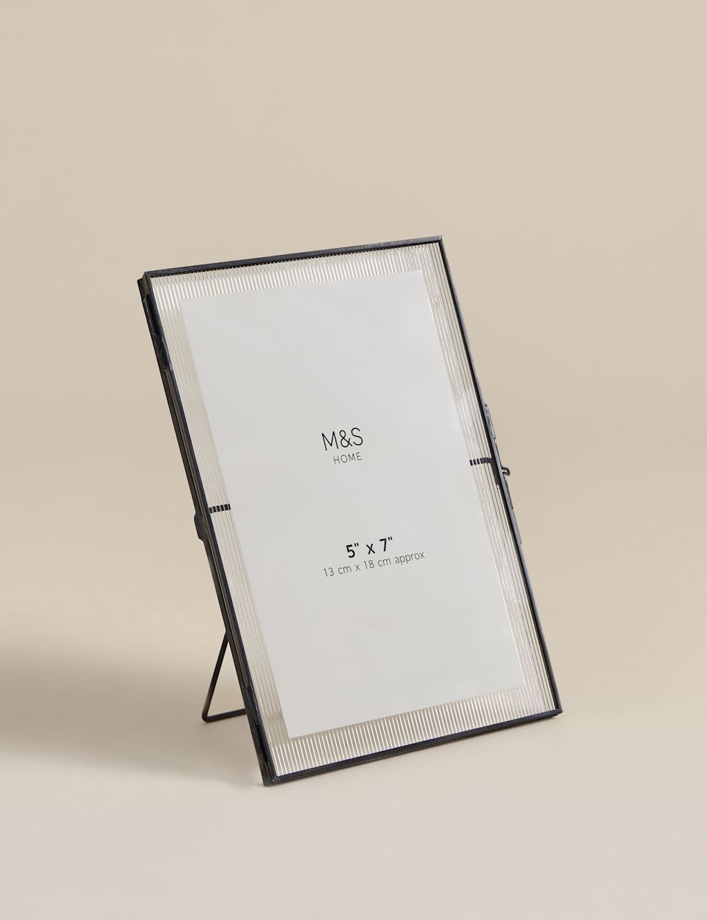 M&S Ribbed Glass Photo Frame 4x6 inch - Gunmetal, Gunmetal