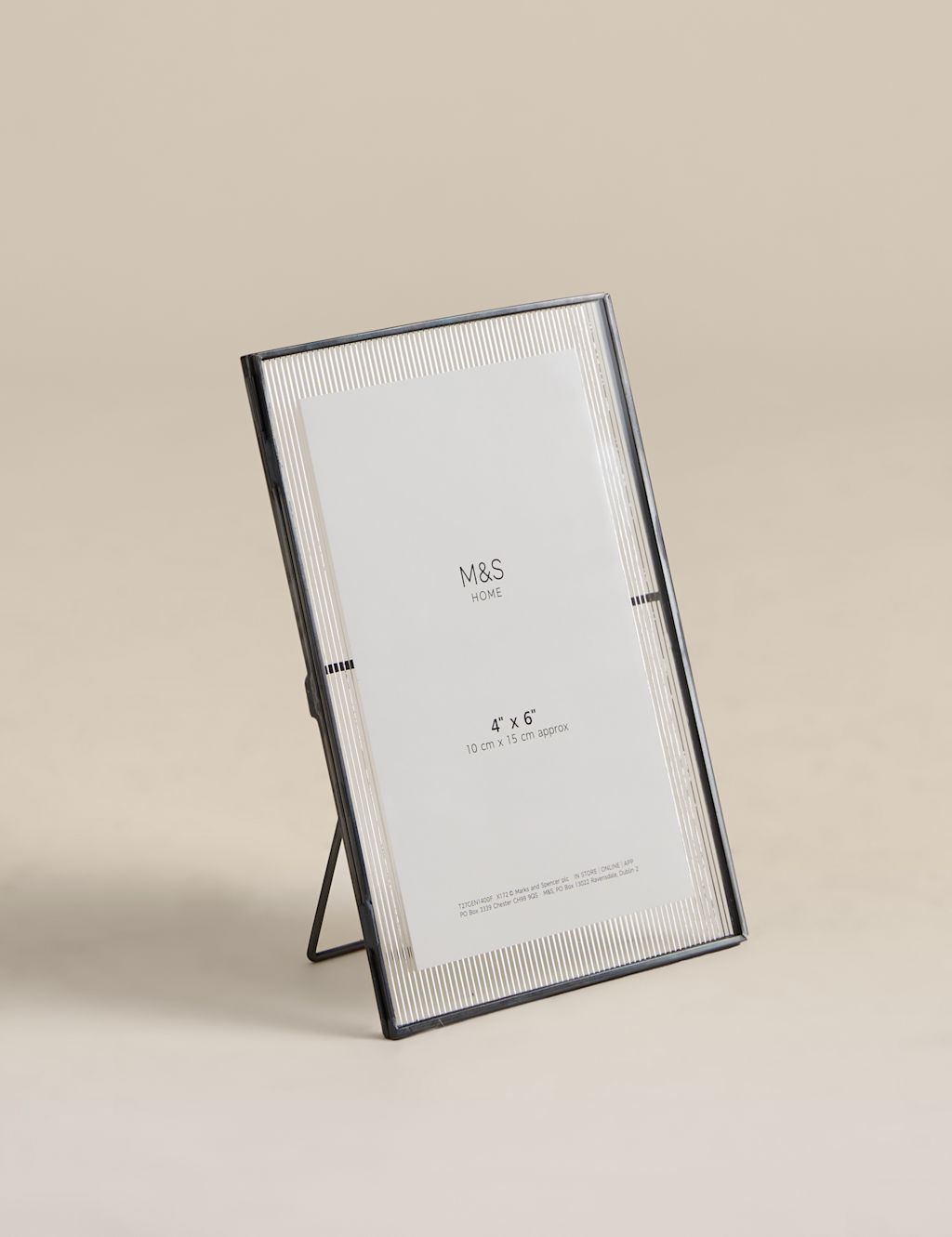 M&S Ribbed Glass Photo Frame 5x7 inch - Gunmetal, Gunmetal