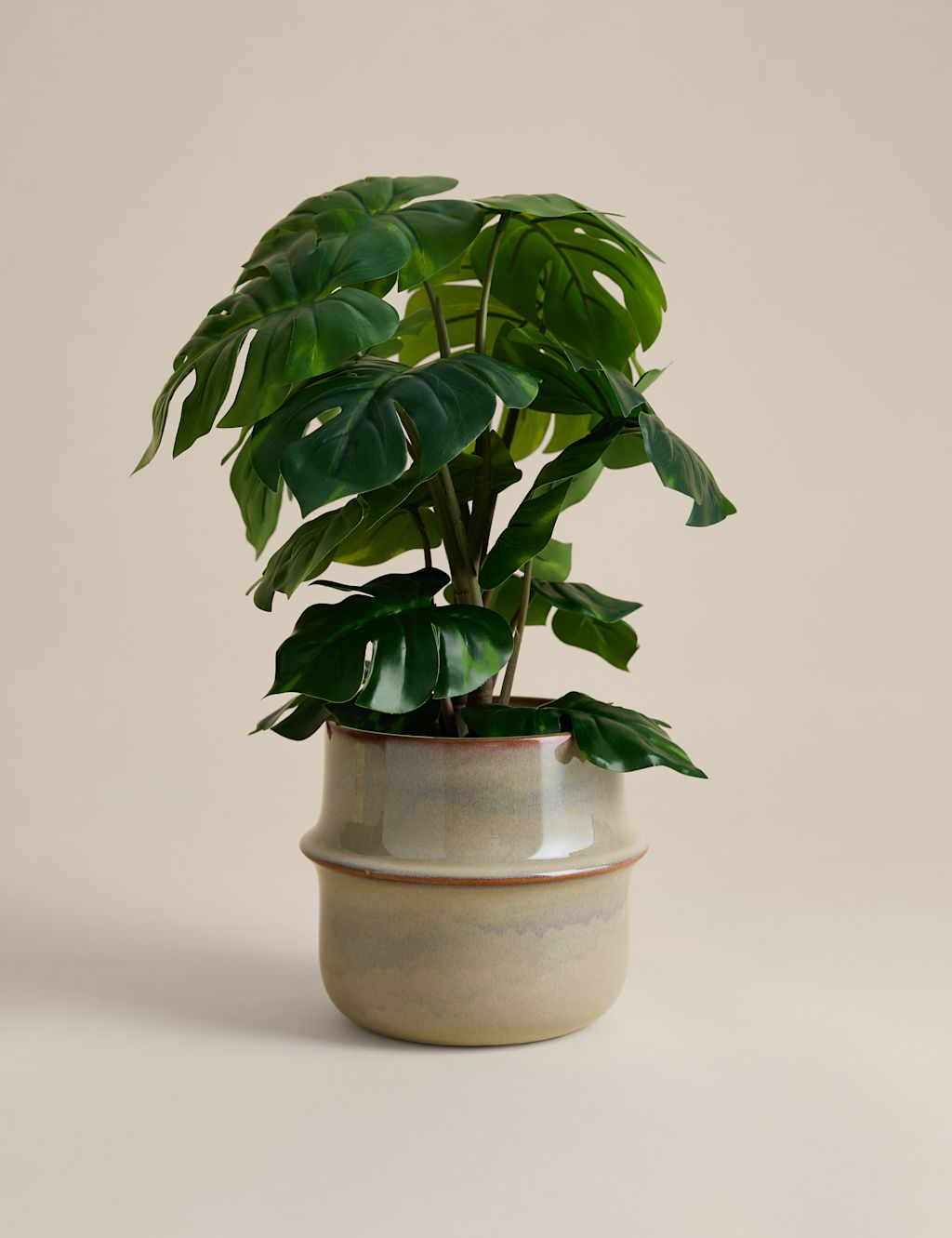 M&S Artificial Monstera Plant in Ceramic Pot - Natural, Natural