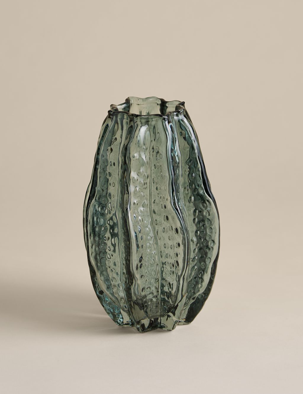M&S Bright Colour Glass Vase - Light Blue, Light Blue