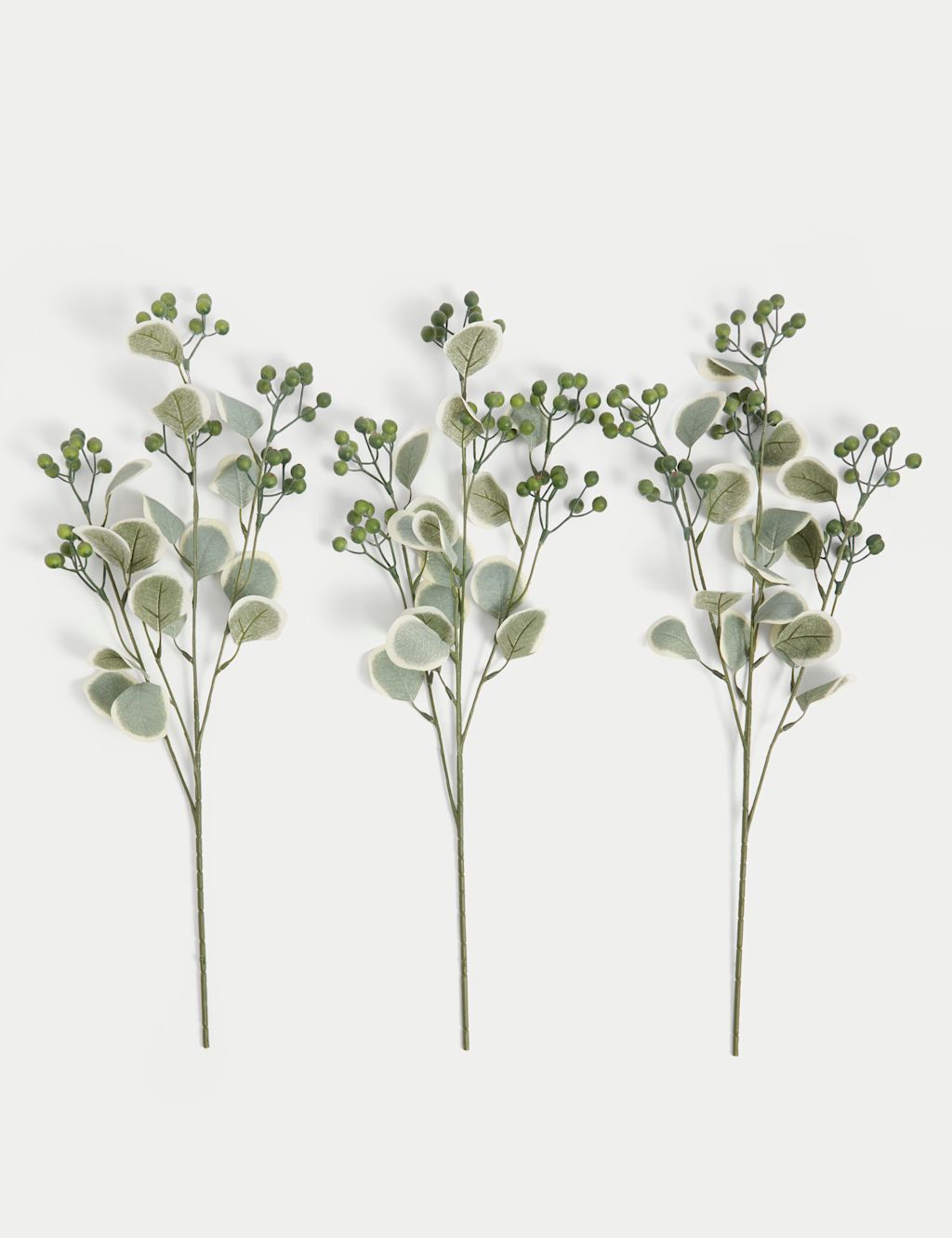 M&S Artificial Berry Filler Single Stem Trio - Green, Green