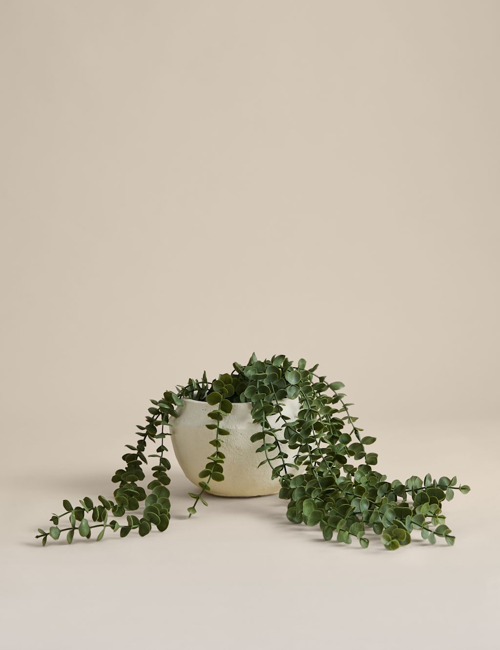 M&S Artificial String of Hearts in Cement Pot - Green, Green