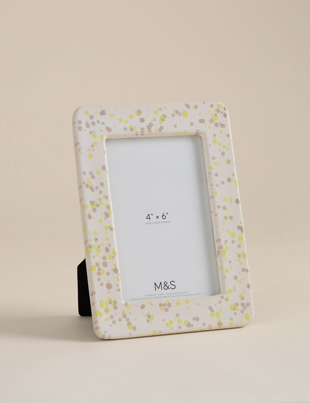 M&S Splatter Ceramic Photo Frame 4x6 inch - Multi, Multi