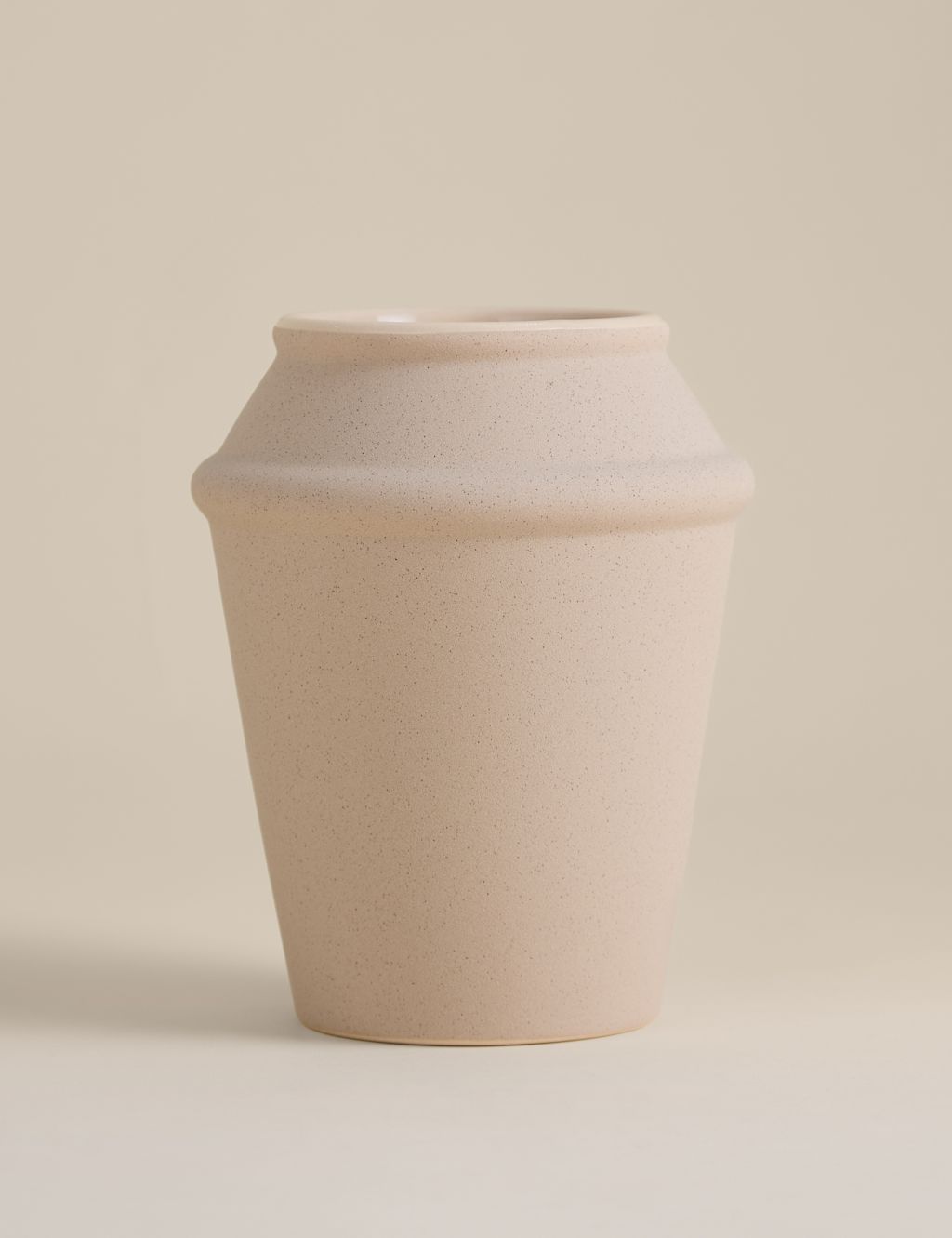 M&S Angled Ceramic Vase - White, White