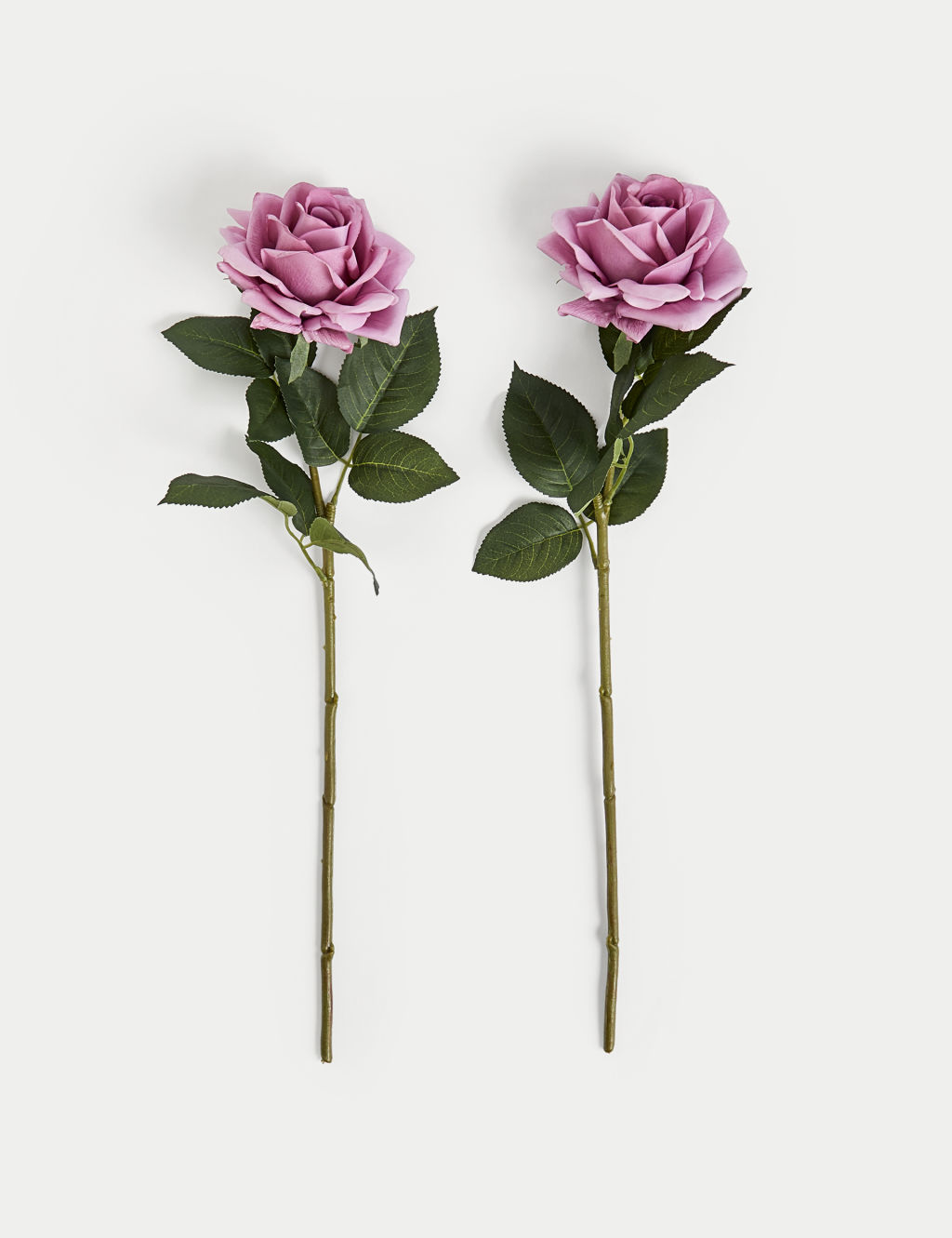 Moss & Sweetpea Set of 2 Artificial Real Touch Rose Stems - 1SIZE - Pink, Pink